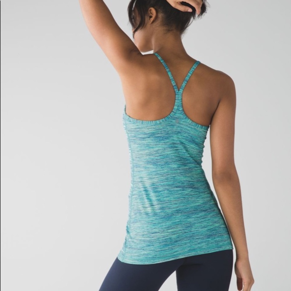 Lululemon turquoise power Y tank (size 2)